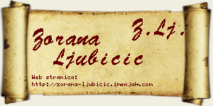 Zorana Ljubičić vizit kartica